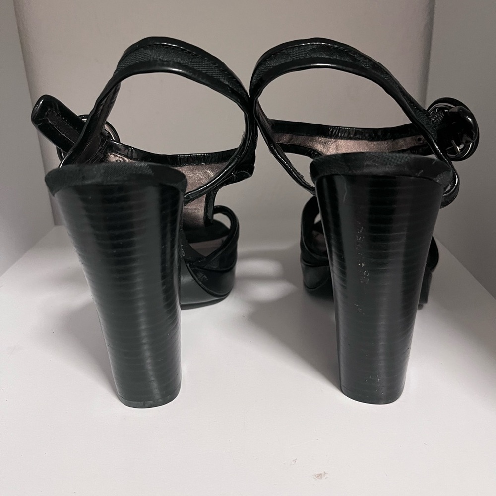 VTG Y2K Coach Signature Logo T-Strap Black Heels Size 7.5 - Picture 5 of 5
